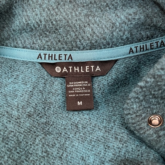ATHLETA Stroll Fleece Moto Vest in Borealist Green (Teal) M NWT - Picture 11 of 14